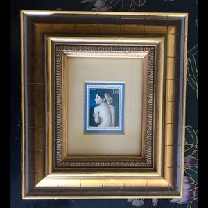 Mid Century Framed French Postage Stamp. “The Bather” by J.A.D. Ingres